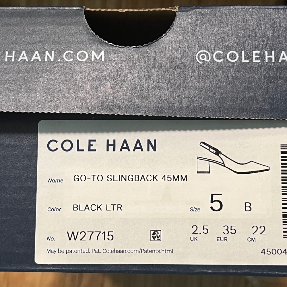 Cole Haan women's Go-To Slingback black leather point toe heels size 5 - Picture 12 of 12